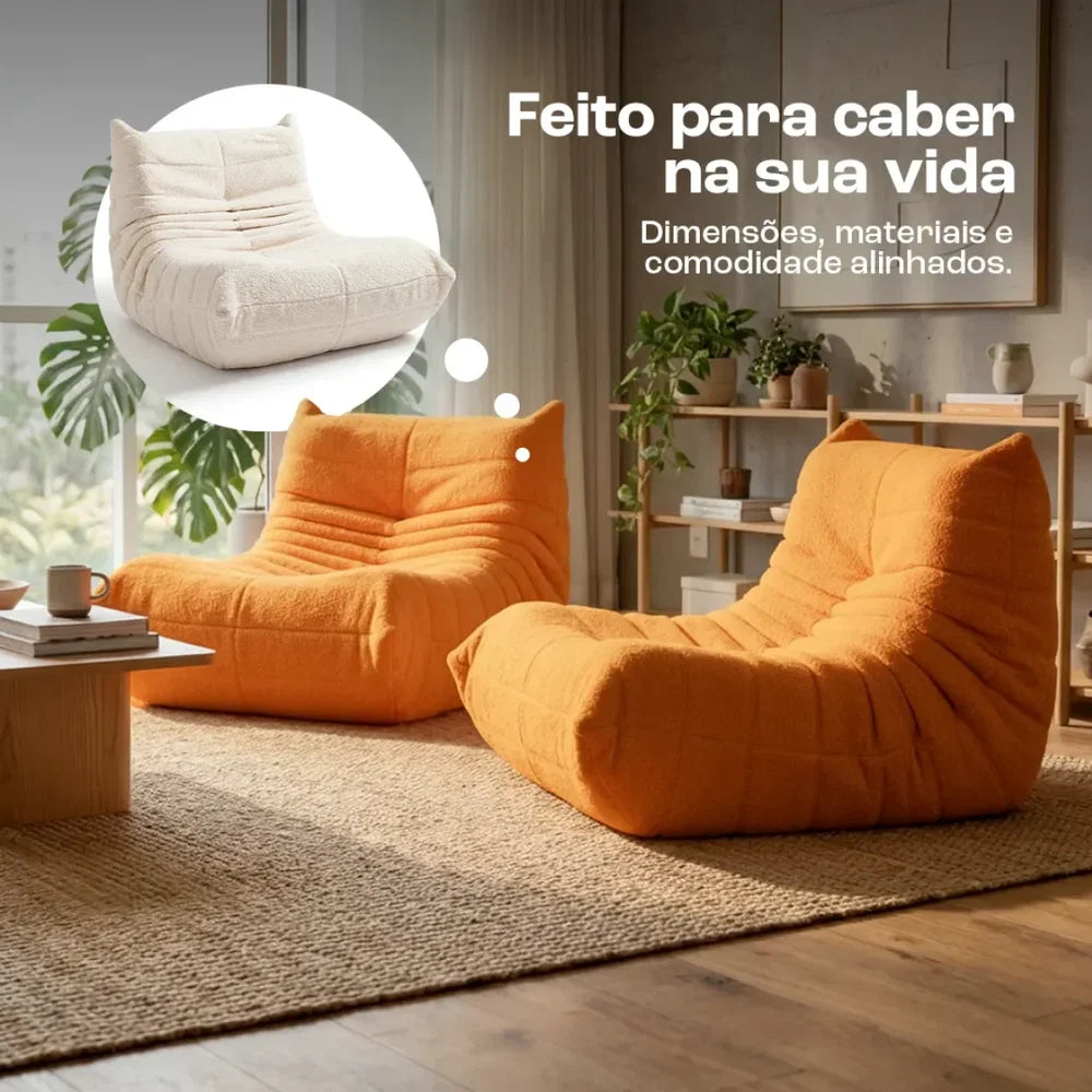 Poltrona Design 1973 Laranja 1 unidade Sofá na Caixa - Laranja