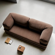 Sofá Cama Bloom - Sofá na Caixa + Apoio de Pé Bloom Tecido Boucle Marrom Grátis