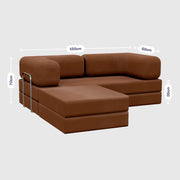 Sofá Cama Bloom - Sofá na Caixa + Apoio de Pé Bloom Tecido Boucle Marrom Grátis