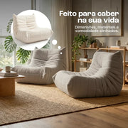 Poltrona Design 1973 Cinza 1 unidade Sofá na Caixa - Cinza