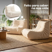 Poltrona Design 1973 Linho 1 unidade Sofá na Caixa - Linho