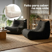 Poltrona Design 1973 Preto 1 unidade Sofá na Caixa - Preto
