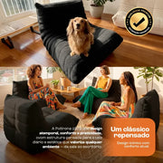 Poltrona Design 1973 Preto 1 unidade Sofá na Caixa - Preto