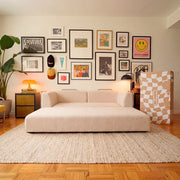 Sofá Cama Bloom Tecido Boucle Laranja - Sofá na Caixa Linho