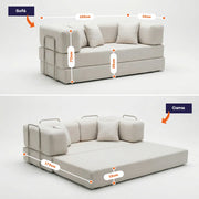 Sofá Cama Bloom Tecido Boucle Laranja - Sofá na Caixa Linho