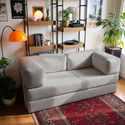 Sofá Cama Bloom Tecido Boucle Cinza - Sofá na Caixa Cinza